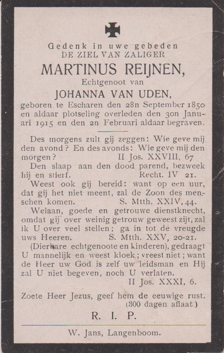 Bidprentje MartinusReijnen