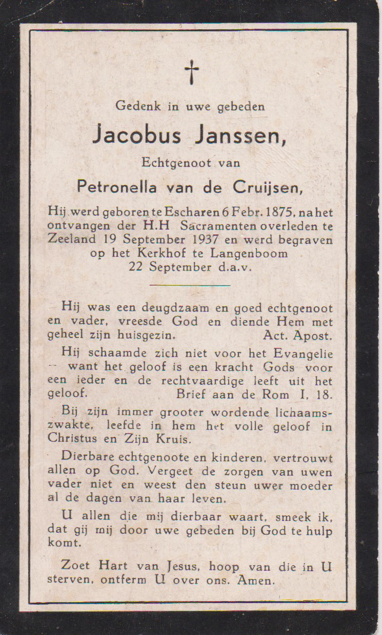 Bidprentje JacobusJanssen