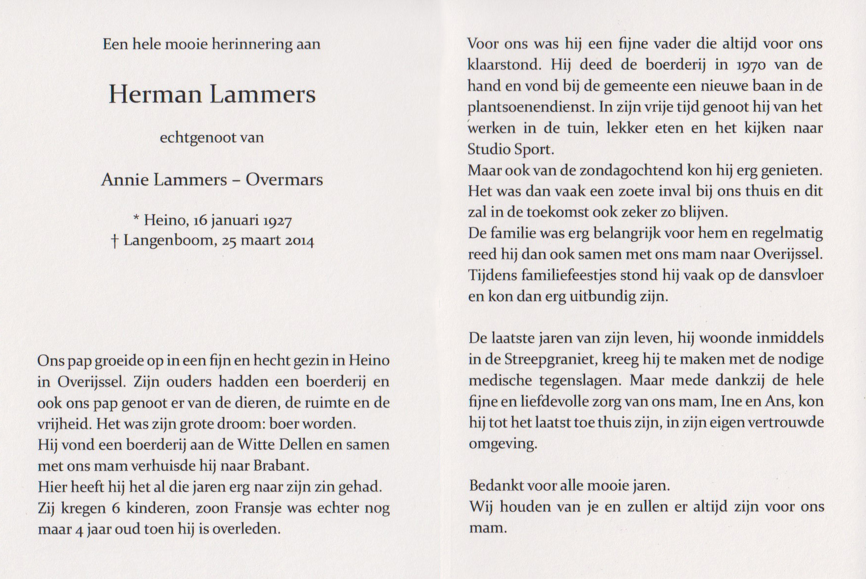 Bidprentje HermanLammers