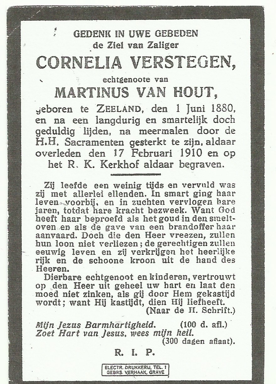 Bidprentje CorneliaVerstegen